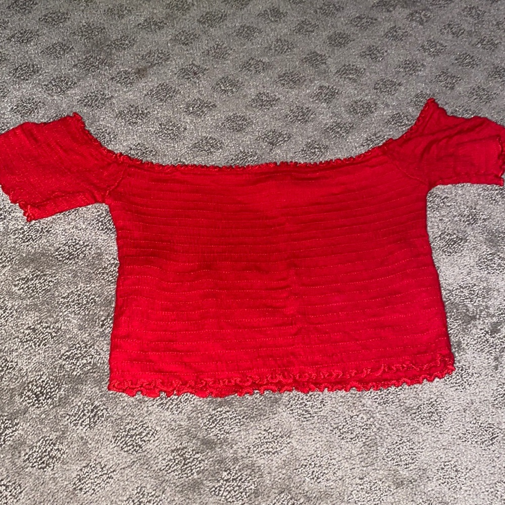 Red off the shoulder top